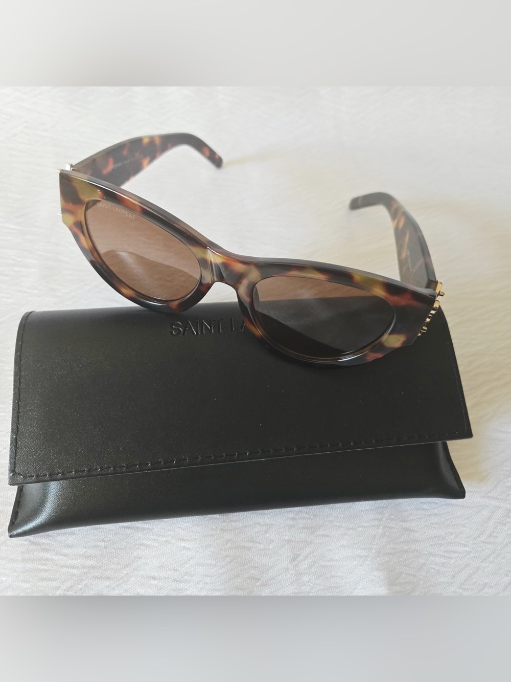 Saint Laurent Brown Sunglasses Gold logo - Picture 5 of 6